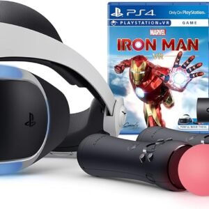 PlayerO Play-Station VR Marvel's Iron Man VR Bundle: Headset, Camera, 2 Move Motion Controllers, Digital Code for PS-4 PS-5, White
