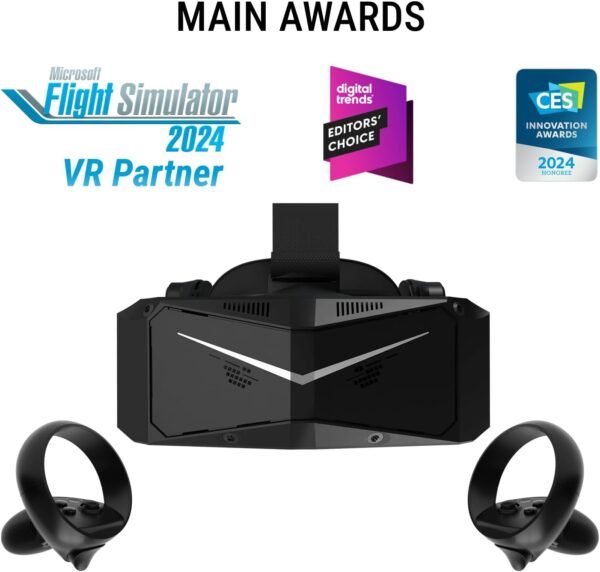 Pimax Crystal Light VR Headset with Controllers, Prime Version - 8K QLED with Local-Dimming, Lightweight & Comfortable Compatible with Flight Simulators, MSFS, iRacing & PC Gaming - Image 2