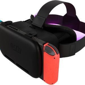 Orzly VR Headset Designed for Nintendo Switch & Switch OLED Console with Adjustable Lens for a Virtual Reality Gaming Experience and for Labo VR - Black - Gift Boxed Edition