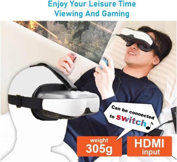 Personal Mobile Movie Cinema,HDMI Input,Built in Battery,Not VR HMD,Connected to Various Media Sources Directly.Video Glasses-Video Goggles-Monitor(Bigeyes H3) - Image 3