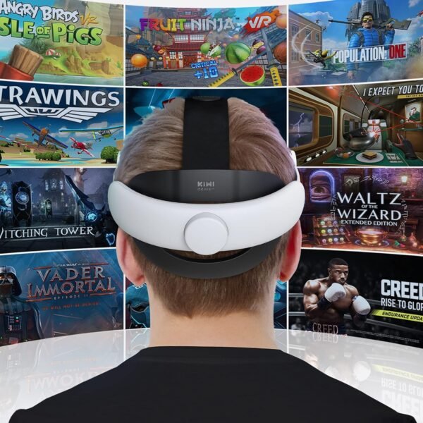 KIWI design Comfort Head Strap Accessories Compatible with Oculus/Meta Quest 2, Elite Strap Replacement for Enhanced Support of VR Headset - Image 8