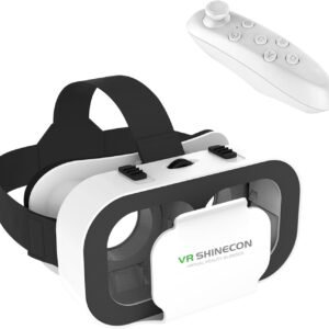 VR Headset for Cellphone, Virtual Reality 3D Glasses Headset, with Controller, with iPhone or Android Compatible 4.7-6.5 inch,for Movies & Mobile Games