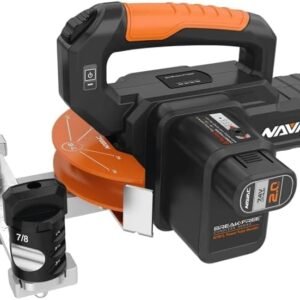 NAVAC NTB7L Power Tubing Bender for Soft Copper Tubing - Battery-Operated - One-Button Operation - Quick Connect Mandrel - Easy-Release Baffle - 7-in-1 Tubing Size Selector