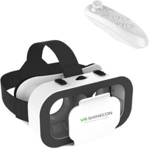 VR Glasses Virtual Reality Headset Compatible with iPhone and Android Adjustable 3D VR Phone Headset for 4.7 to 6.5 Inch,with Controller for Mobile Gaming and Movies