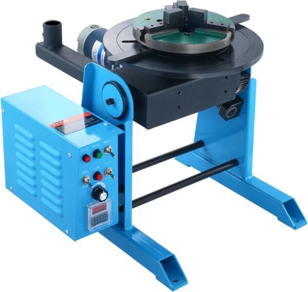 VEVOR 50KG/110LBS Rotary Welding Positioner, 0.5-6RPM 120W Welder Positioning Machine, 0-90°Welding Positioning urntable Table with 12.4 Inch 3-Jaw Lathe Chuck & Welding Torch Stand Holder - Image 11