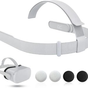 Head Strap for Oculus Quest 2 Headset, Original Replacement Head Strap Compatible with Meta Quest 2 Headstrap with 4 Pcs Controller Thumb Grip Caps