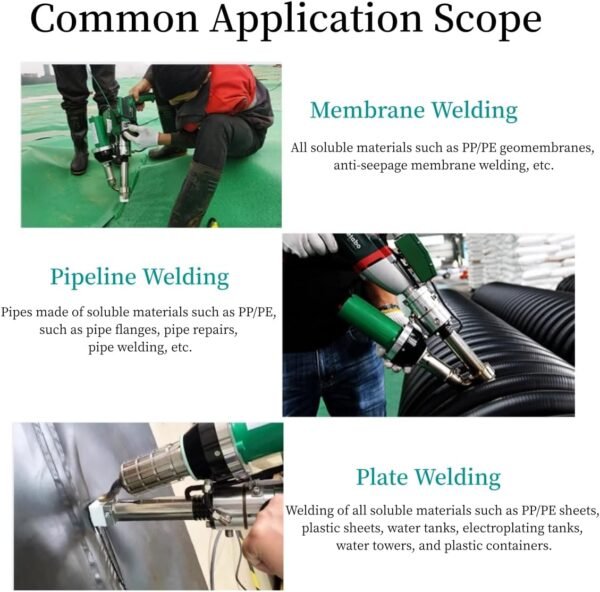 1600W Hand Extrusion Welder Gun Plastic Handheld Extruder Dual Heating System Welding Gun PP HDPE LDPE Pipe Welding Machine (220V Extruder) - Image 4