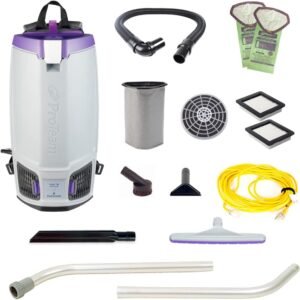 ProTeam GoFit 10 Commercial Backpack Vacuum w/Xover Multi-Surface Two-Piece Wand Tool Kit, 10 Quart, Corded