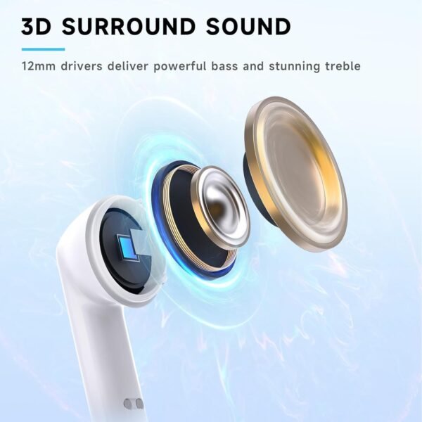 RYR 2.4GHz Wireless Gaming Earbuds, Bluetooth 5.3 in-Ear Headphones Bass Stereo, Gaming Earphones with Noise Cancelling Mic, LED Display, 36Hs Playtime for Meta Quest 3/2, PS5/4, VR, Switch, PC, Phone - Image 4