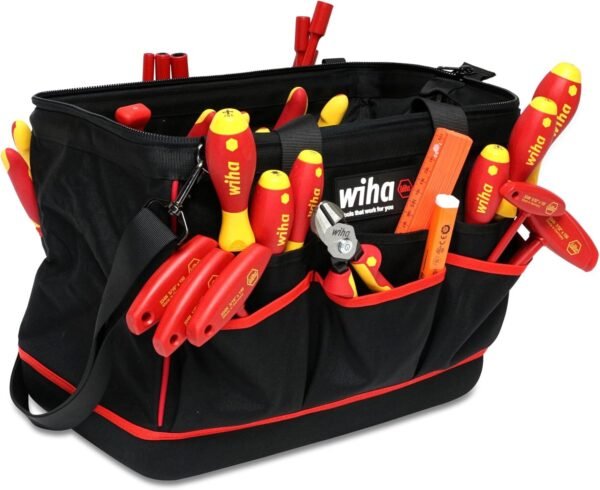 Wiha 32874 Insulated Tool Set with Pliers, Cutters, Nut Drivers, Screwdrivers, T Handles, Knife, Ruler and Voltage detector, 50 Piece Set in Canvas Tool Bag - Image 2