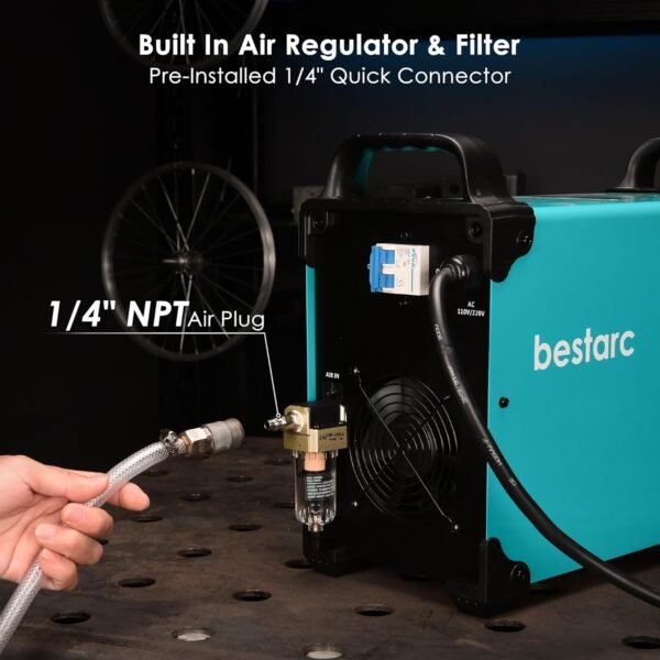 Plasma Cutter, [Pilot Arc] [Large LED Display] [Air Sensor Technology] 80Amps Cutter Machine 110/220V Dual Voltage IGBT Inverter 1 Inch Clean Cut, Post Flow 2T/4T for Home DIY, BTC800DP 9GEN - Image 5