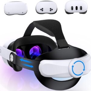 for Meta Quest 3S/Quest 3/Quest 2 Head Strap with Upgraded Soft Cushion Pad – Adjustable Comfortable Lightweight VR Headset Strap, VR Accessories Enhanced Support, Elite Strap Replacement