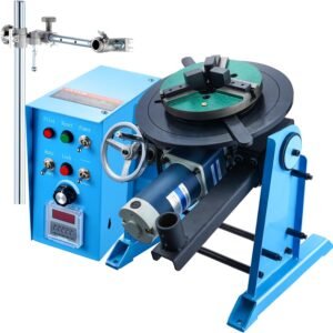 VEVOR 50KG/110LBS Rotary Welding Positioner, 0.5-6RPM 120W Welder Positioning Machine, 0-90°Welding Positioning urntable Table with 12.4 Inch 3-Jaw Lathe Chuck & Welding Torch Stand Holder