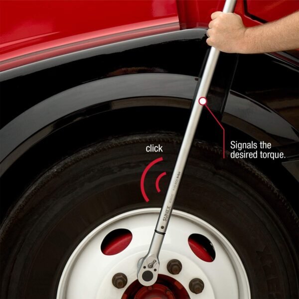 Sunex 40600, ¾" Drive, 48T Torque Wrench, 110 To 600'-Lb, 48 Tooth Ratcheting Mechanism, Accurate To 3% Clockwise & 6% Counterclockwise, Audible Click, Heat Treated Tube, Aluminum Handle - Image 4