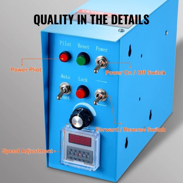 VEVOR 50KG/110LBS Rotary Welding Positioner, 0.5-6RPM 120W Welder Positioning Machine, 0-90°Welding Positioning urntable Table with 12.4 Inch 3-Jaw Lathe Chuck & Welding Torch Stand Holder - Image 4