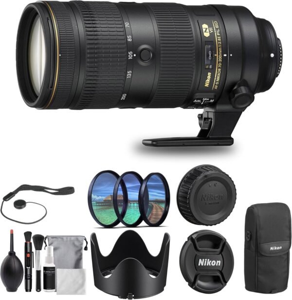 Nikon - AF-S NIKKOR 70-200mm f/2.8G ED VR II Telephoto Zoom Lens (2185) + Filter Kit + Cap Keeper + Cleaning Kit (Renewed)