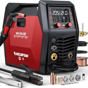ARCCAPTAIN iControl MIG205 Pro MIG Welder 205A 120V 240V Gas MIG/Gasless Flux MIG/MMA Stick/Lift TIG/Spot Welding/Spool Gun Aluminum Welding Machine, 6 in 1 Professional Welder Machine, APP Control
