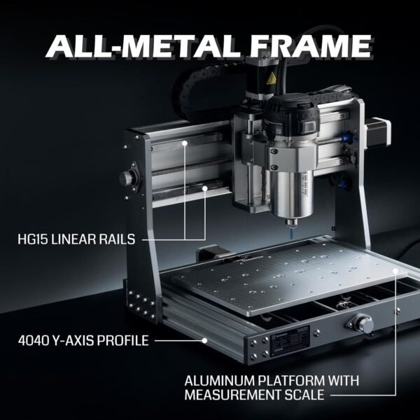 3020-PRO Ultra CNC Router Machine, Upgraded 710W Spindle, All-Metal Engraver for Metal, Wood, Acrylic, PCB, MDF, Built-in Motherboard Fan, Work Area 11.8"x8.1"x3.1" - Image 8