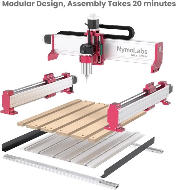 NBX-5040 CNC Router Machine with Custom-Made 710W 7000-30000 RPM Trim Router Spindle & ER-11 Collet, Milling Engraving for Wood Acrylic Aluminum - Image 4