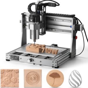 3020-PRO Ultra CNC Router Machine, Upgraded 710W Spindle, All-Metal Engraver for Metal, Wood, Acrylic, PCB, MDF, Built-in Motherboard Fan, Work Area 11.8"x8.1"x3.1"