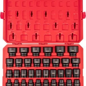 TEKTON 3/4 Inch Drive 6-Point Impact Socket Set with Case, 36-Piece (13-50 mm) | SID93418