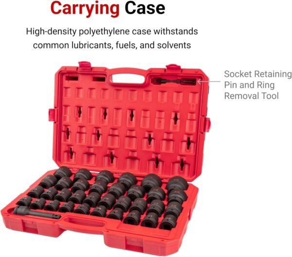 TEKTON 3/4 Inch Drive 6-Point Impact Socket Set with Case, 36-Piece (13-50 mm) | SID93418 - Image 6