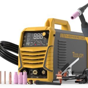 TOOLIOM 200A AC/DC TIG Welder with Pulse, Dual Voltage 110V/220V, Aluminum Welder with IGBT Inverter, Large LED Display, AC TIG/DC TIG/Pulse TIG/SPOT TIG/Stick Multiprocess Welding Machine