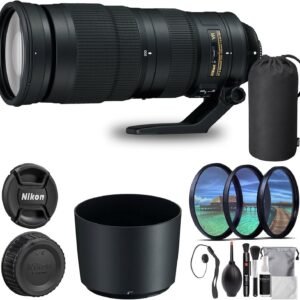Nikon - AF-S NIKKOR 200-500mm f/5.6E ED VR Super Telephoto Zoom Lens (20058) + Filter Kit + Cap Keeper + Cleaning Kit (Renewed)
