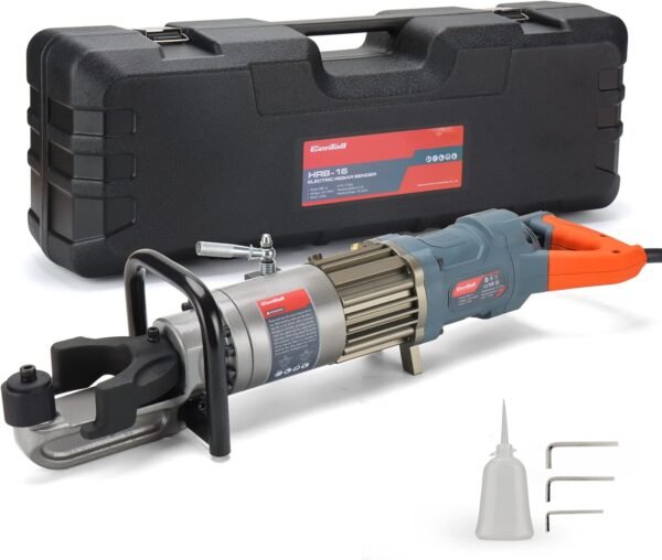 5/8 Inch Electric Rebar Bender 1100 W Hydraulic Rebar Bending Machine #6-16 mm Rebar within 2-2.5 s Easy Bending Rebar Steel Bar HRB-16 (Grey + Orange)