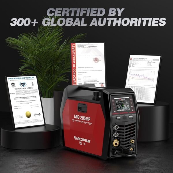 ARCCAPTAIN MIG205MP MIG Welder 9 IN 1 iControl APP Control Plasma Cutter/Pulsed MIG/Flux Core/Spool Gun/DC HF/Lift TIG/Clean/Stick Aluminum Welding Machine 120/240V Dual Voltage Multiprocess Welder - Image 9
