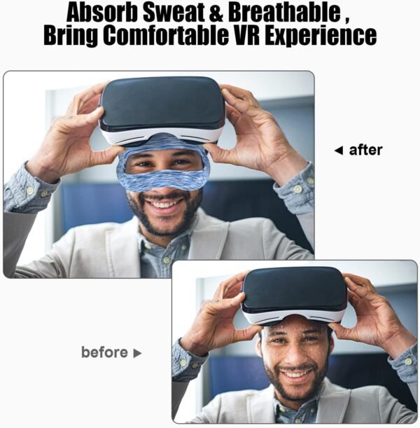 SAYAFAN VR Eye Mask, Adjustable Breathable VR Sweat Band for Meta/Oculus Quest 2/3/3S/Pro, HTC Vive, PS, Gear, VR Workouts (3PCS) - Image 2
