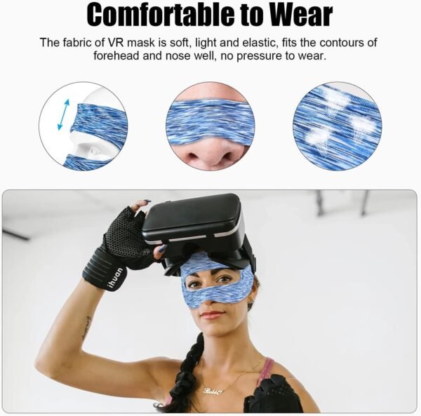 SAYAFAN VR Eye Mask, Adjustable Breathable VR Sweat Band for Meta/Oculus Quest 2/3/3S/Pro, HTC Vive, PS, Gear, VR Workouts (3PCS) - Image 5
