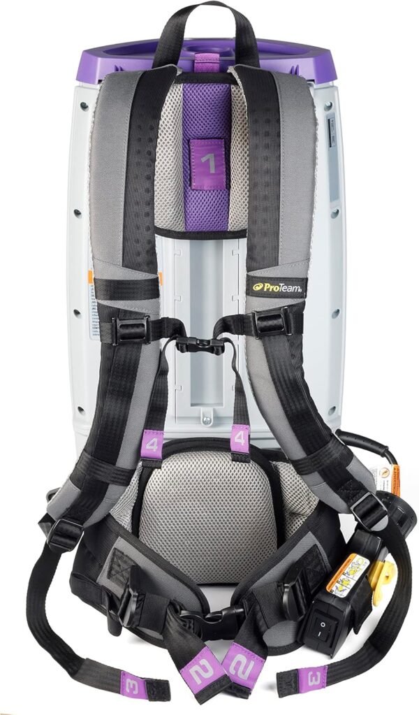 ProTeam GoFit 10 Commercial Backpack Vacuum w/Xover Multi-Surface Two-Piece Wand Tool Kit, 10 Quart, Corded - Image 4