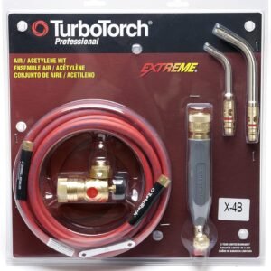 TURBOTORCH 0386-0336 X-4B Manual Torch Kit, Air Acetylene, EXTREME Swirl Combustion, Soft Solders to 3-1/2", Silver Brazes to 2", Includes AR-B Regulator, G-4 Handle, AH-12 Hose, T-5/T-14 Tips
