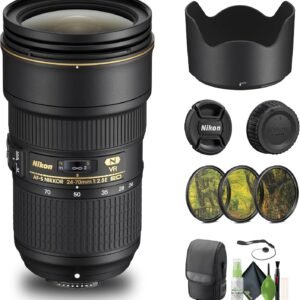 Nikon - AF-S NIKKOR 24-70mm f/2.8E ED VR Wide-Angle Zoom Lens (20052) + Filter Kit + Cap Keeper + Cleaning Kit