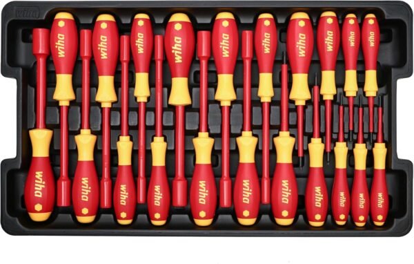 Wiha 32800 Insulated Tool Set with Screwdrivers, Nut Drivers, Pliers, Cutters, Ruler, Knife and Sockets in Rolling Tool Case, 10,000 Volt Tested and 1000 Volt Rated, 80-Piece Set - Image 5