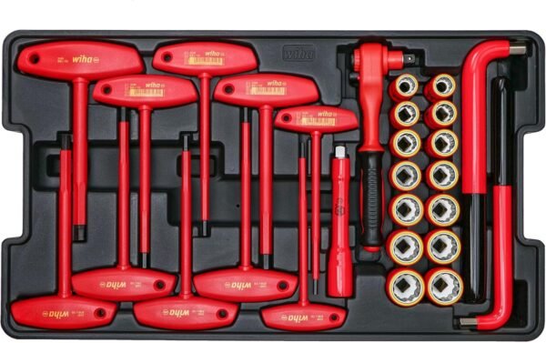 Wiha 32800 Insulated Tool Set with Screwdrivers, Nut Drivers, Pliers, Cutters, Ruler, Knife and Sockets in Rolling Tool Case, 10,000 Volt Tested and 1000 Volt Rated, 80-Piece Set - Image 4