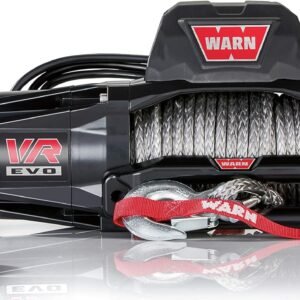 WARN 103255 VR EVO 12-S Electric 12V DC Winch with Synthetic Rope: 3/8" Diameter x 90' Length, 6 Ton (12,000 lb) Pulling Capacity , Black