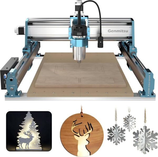 SainSmart Genmitsu 4040-PRO MAX CNC Router, 710W Trimmer & Linear Rail Driven, Work Area 400 x 400 x 78mm, for Wood Metal Acrylic Cutting Milling, GRBL Control
