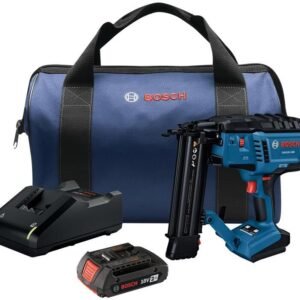 BOSCH GNH18V-18MB12 18V Brushless 18-Gauge Brad Nailer Kit with 2Ah Battery and Charger - Cordless, Efficient, and Precise for Decorative Work and Tight Spaces