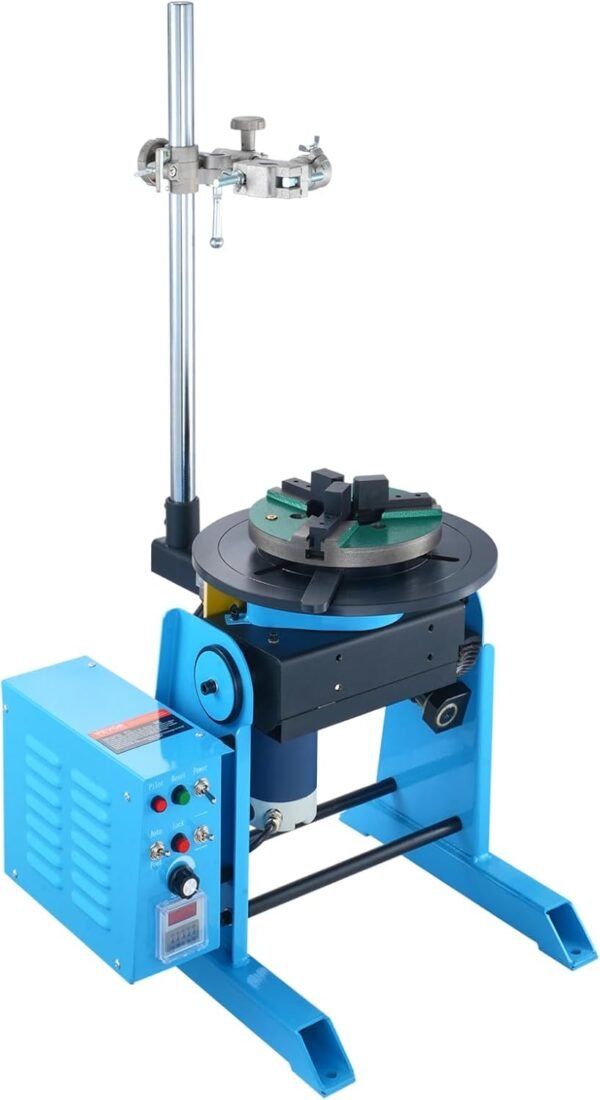 VEVOR 30KG/66LBS Rotary Welding Positioner, 1-12RPM 80W Welder Positioning Machine, 0-90° Welding Positioning Turntable Table with 12.4 Inch 3-Jaw Lathe Chuck & Welding Torch Stand Holder - Image 10