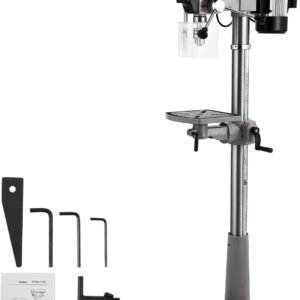 13 in Floor Drill Press, 7.5 Amp 120V Pure Copper Motor with Swing-away Safety Guard, 288-3084 RPM Variable Speed, 0-45°Tilting Worktable, Tabletop Drilling Machine for Wood Metal
