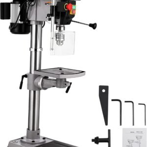 13 in Benchtop Drill Press, 7.5 Amp 120V Pure Copper Motor with Swing-away Safety Guard, 288-3084 RPM Variable Speed, 0-45°Tilting Worktable, Tabletop Drilling Machine for Wood Metal