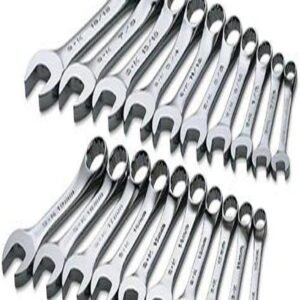 SK Tools USA 20 Piece, Short Pattern, 12 Point, SAE & Metric, SuperKrome® Combination Wrench Set: 3/8" - 15/16" & 10MM - 19MM | 86250