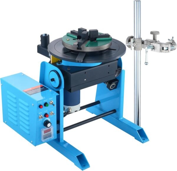 VEVOR 30KG/66LBS Rotary Welding Positioner, 1-12RPM 80W Welder Positioning Machine, 0-90° Welding Positioning Turntable Table with 12.4 Inch 3-Jaw Lathe Chuck & Welding Torch Stand Holder - Image 12
