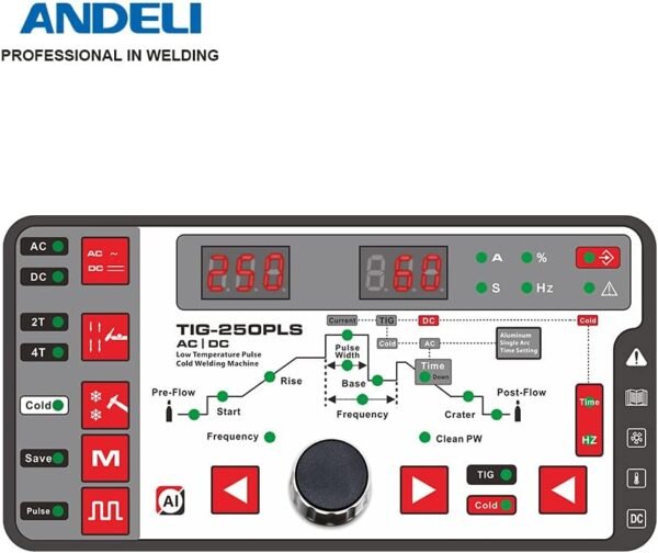 ANDELI 110V/220V 200AMP Aluminum Tig Welder, AC/DC Tig Welder With Pulse Cold Welding Machine TIG-250PLS AC DC (Al SUIT) - Image 3