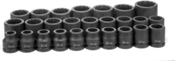 3/4" Dr. 26 Piece Metric Master Set - 12 Point