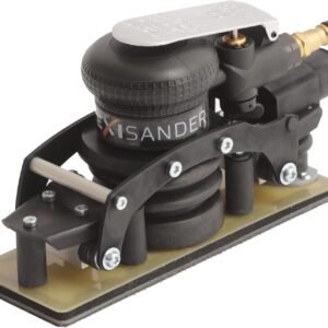 Pneumatic flexible orbital sander Flexisander FS19870A, 7 3/4 x 2 3/4 in, sander for curved surfaces, fastening system with dust extraction, vehicle body repairers, shipbuilders, composite, wood, car