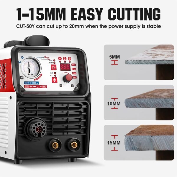 ANDELI 50Amp Plasma Cutter 110V/220V Built-in Air Compressor Maximum Cut Thickness 63/64″(25mm) Low Frequency DC Inverter IGBT Air Plasma Cutting Machine CUT-50Y Pro XS - Image 2