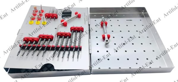 26 Pcs Dental Implant Premium Zygomatic Set for Implant Socket Preparation Black Titanium Coated Step Drills with Depth Probe, Motor Mount, Drivers and Ratchet Wrench Zygo Kit - Image 6